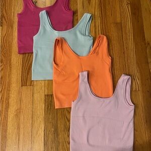 Athleta Girl Ribbed Tank Tops YL- Set of 4